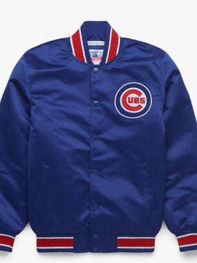Chicago Cubs Homage Starter Blue Satin Varsity Jacket